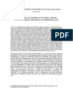 Cummins (2002) - A Model of SWB Homeostasis