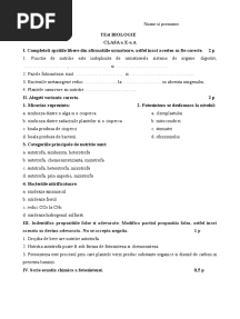 Test Bio Nutritia Clasaa A 10 NR 1