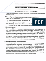 Descriptive Questions With Answers: 1. To Which Proceedings Is The Indian Evidence Act Applicable?