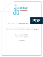 RFP Cost & Profitability of Milk Production