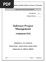 Software Project Management: Assignment #1 (B)