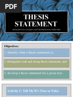 Lesson 4 Thesis Statement