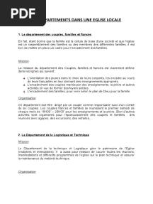 Les Departements Dans Une Eglise Locale