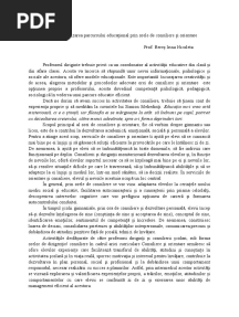 Referat Consiliere Eficientizarea Parcursului Educațional