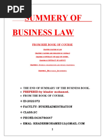 Summery of Business Law-1