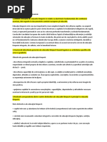 Examen Educație Timpurie