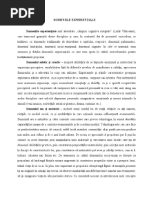 Domeniile Experientiale Si Obiectivele Cadru Si de Referinta
