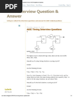 ASIC Interview Question & Answer - ASIC Timing Interview Questions