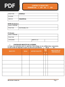 Contrat D'objectif