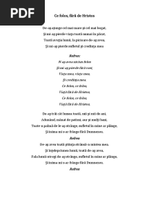 Ce Folos, Fara de Hristos
