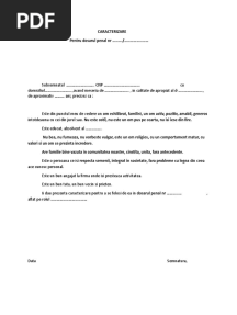 Caracterizare Pentru Dosar Penal