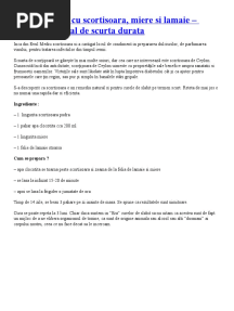 Cura de Slabit Cu Scortisoara, Miere Si Lamaie