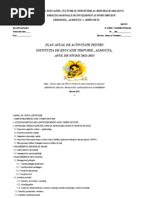 Plan Anual de Activitate IET Cotiujeni 2022-2023 Vlada