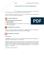 Accounting Cycle of A Service Business