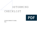 Conducting A Brainstorming Session Checklist