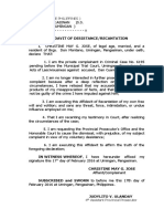 Affidavit of Desistance & Motion To Dismiss MTC PDF