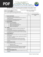 Student Teaching Demo Evaluation Form 2021 1