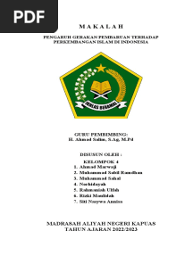 Pengaruh Gerakan Pembaruan Terhadap Perkembangan Islam Di Indonesia