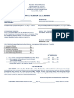 Investigation Data Form