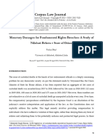 Jus Corpus Law Journal: Monetary Damages For Fundamental Rights Breaches: A Study of Nilabati Behera V State of Orissa