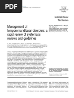 Management of Temporomandibular Disorders: A Rapid Review of Systematic Reviews and Guidelines