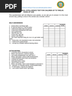 Emotional Intelligence Test For Children.