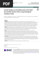 Social Media Use of Adolescents Who Died by Suicide: Lessons From A Psychological Autopsy Study