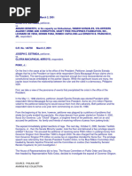 10 G.R. No. 146710-15 March 2, 2001 Joseph E. Estrada, Petitioner, vs. Aniano Desierto