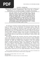 Journal of Consumer Affairs - 2010 - REMUND - Financial Literacy Explicated The Case For A Clearer Definition in An