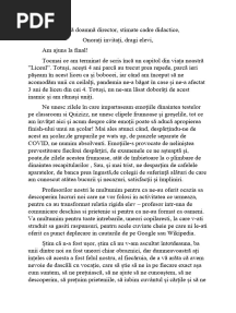 Discurs Clasa XII-a 2023