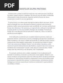 Impactul Incidentelor Asupra Prieteniei