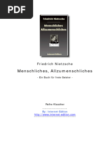 Nietzsche Friedrich - Menschliches, Allzumenschliches