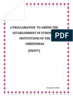 Dcb8c Ethiopian Institution of The Ombudsman Establishment Amendment Draft Proclamation English