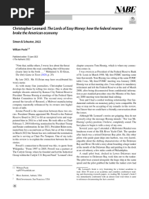 Christopher Leonard: The Lords of Easy Money: How The Federal Reserve