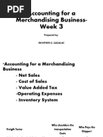 Accounting For A Merchandising Business Week 3