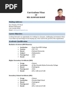 MD Kawsar Hanif (Curriculum Vitae)