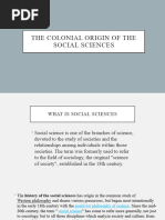 The Colonial Origin of The Social Sciences