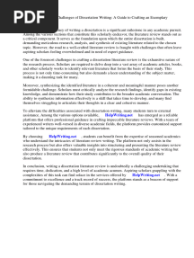 An Example of A Dissertation Literature Review