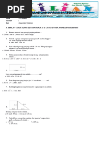 Soal Matematika Kelas 6 SD Bab 3 Luas Dan Volume Dan Kunci Jawaban