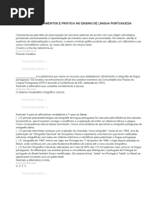 Questionário I - Fundamentos e Prática No Ensino de Língua Portuguesa