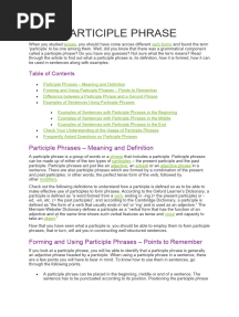 Participle Phrase