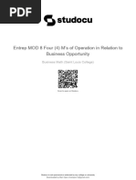 Entrep Mod 8 Four 4 Ms of Operation in Relation To Business Opportunity