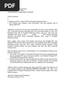 Kata Sambutan RW