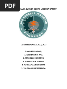 Laporan Hasil Survey Sosial Lingkungan RT