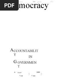 Issues Of: Ccountabilit Y IN Overnmen T