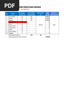 Rumus Menghitung Protein Pakan Campuran