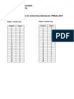 TMUA 2021 Answer Key