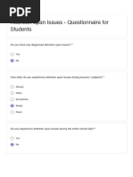 Attention Span Issues - Questionnaire For Students All Responses