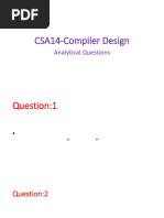 CSA14-Compiler Design Analytical Questions