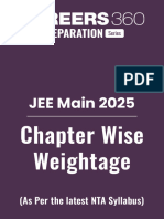 JEE Main Chapter-Wise Weightage